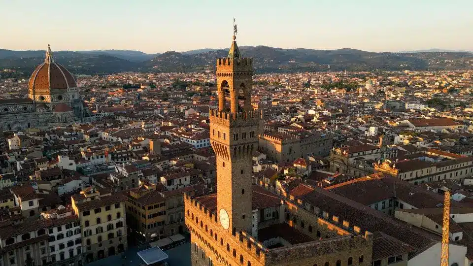 Vista dall'alto del Centro Storico di Firenze su Palazzo Vecchio ed il Duomo